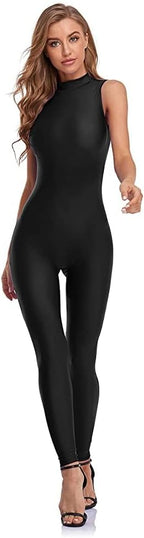 speerise Women Sleeveless Turtleneck One Piece Romper for Yoga Workout Jumpsuit with Tummy Control Bodysuit