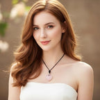 TUMBEELLUWA Carved Stone Heart Shape Necklace Chakra Quartz Pendant with Cord Amulet Healing Crystal Jewelry for Unisex