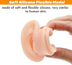 7 Pack Silicone Piercing Model, Soft Silicone Flexible Model Body Parts Displays Set, 3D Simulation Body Pierce Tool Kit with Ear Eye Nose Mouth Tongue Navel for Novice Piercer