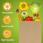 SHOPDAY 12lb Paper Lunch Bags 100 Pack 7x4.5x13.75" Kraft Brown Paper Bag Grocery Bags Bulk, Bread Bags Sack Lunch Bags Snack Bag