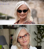 Eyekepper Spring Hinge Striped Reading Glasses (3 Pairs) Men Includes Sunshine Readers (+2.50, Black Transparent/Red Transparent/Grey Lens)