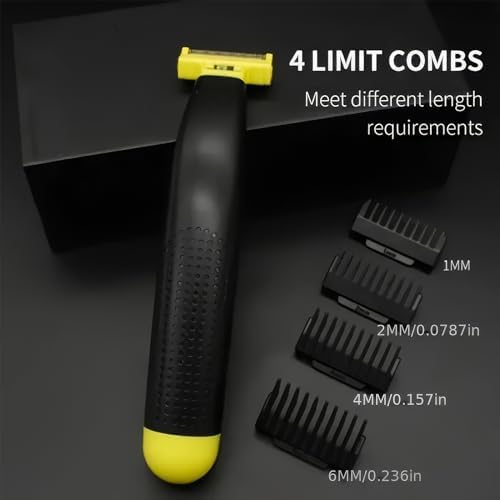 Wet and Dry Electric Shaver, Rechargeable Wet & Dry Shaver, Electric Shaver Cleaner, 360 Face Hybrid Electric Beard Trimmer and Shaver with 4 Interchangeable Cutter Heads, Father's Day Gifts (1 pcs)