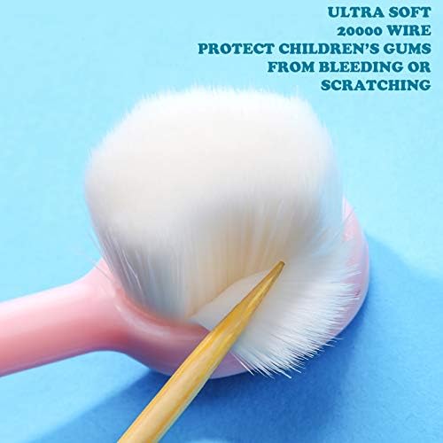 Patelai 6 Pieces Kids Extra Soft Nano Toothbrush Children Bristles Children Micro Nano Manual Toothbrush Set with 20000 Bristles for Age 3and Above Boys Girls Protecting Cleaning(Cute Style)