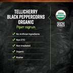 Frontier Co-op Black Peppercorns Whole, 1lb Bulk Bag - Tellicherry Black Pepper - Organic Peppercorns for Grinder Refill, Cooking, Pickling, and More | 16 Ounce (Pack of 1)