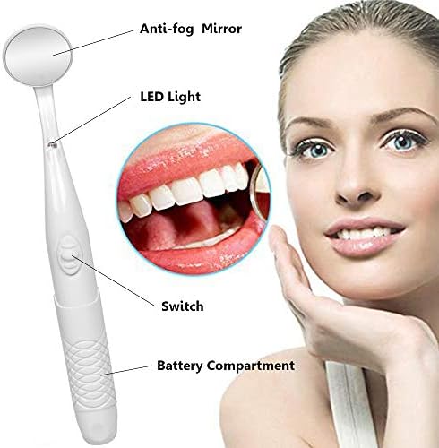 Dental Mirror with Light,Teeth Inspection LED Anti-Fog Mouth Mirror,Dentist Oral Care Tool