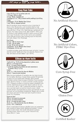 Watkins Rum Extract with Other Natural Flavors, 2 oz. Bottles, Pack of 6 (Packaging May Vary)