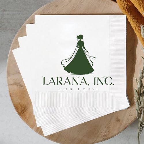Noni Custom Logo Image Text Napkins Pack 50 100 200 500, Personalized Napkins For Party, Printed Business Wedding Monogrammed Cocktail Papers