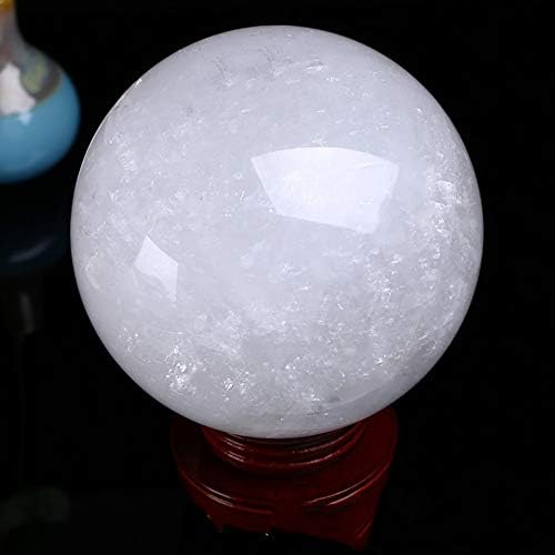 1.6" Natural Quartz Crystal Healing Ball - Wind Crystal Ball for Lucky Wealth Protect The House (White)