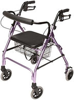 Lumex Walkabout Lite Rollator – Lightweight 14.5 lb. Rolling Walker with Seat for Seniors, Lavender