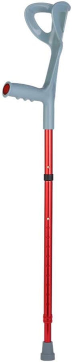 Lightweight Foldable Forearm Crutch, Aluminum Walking Stick,Height Adjustable, Ergonomic Handle with Comfortable Grip 2ZG-0IGM (Red)