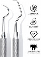G.CATACC Dental Tool, Metal Dental Pick, Stainless Steel Tooth Scraper Plaque Tatar Remover for Teeth Cleaning Oral Care Hygiene Kit for Home Use - with Case