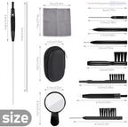 Hearing Aid Cleaning Kit 13 Pcs Hearing Aid Cleaner Black Hearing Aid Cleaning Tools,Hearing Aids Cleaning Kit Includes Hearing Aid Cleaning Brush,Magnifier,Ventilation Rod,Screwdriver,Storage Bag