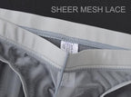 Men's See Through Mesh Briefs Elephant Nose Separate Pouch Bikini Underwear Transparent Briefs