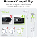 AUVON Durable Lead Wires for TENS EMS Units (2 Packs), Standard Leads with 40,000+ Bend Lifespan (10X Durability), Compatible with Electric Muscle Stimulators in 2.35mm Plug and 2mm Pin Electrodes