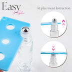 ZEJIA 10ml Roller Bottles for Essential Oils, 4 Pack Glass Roll on Bottles, Refillable Perfume Bottle, with Stainless Steel Roller Balls, 2 Droppers, 1 Opener, Labels (Clear)