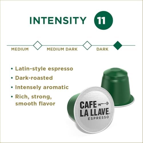 Cafe La Llave Latin Style Espresso Pods, Dark Roast, Compatible with Nespresso Original Line, 80 Count Aluminum Capsules