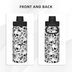 Halloween Skull Painting Insulated Water Bottle With Handle 18oz Leak Proof Stainless Steel Water Bottle With Spout Lid Bpa Free Double Wall Insulated Sports Water Bottle For School, Sports, Gym