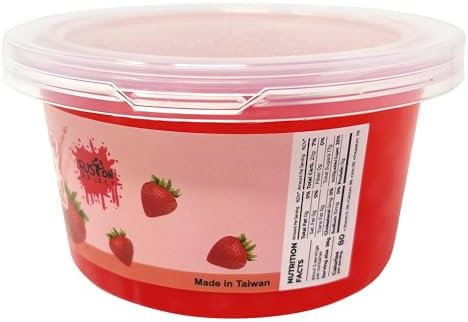 Fusion Select Boba Bursting Bobaz Popping Bobaz Pearls Fruit Tea Snack Toppings (490 Grams, Strawberry)