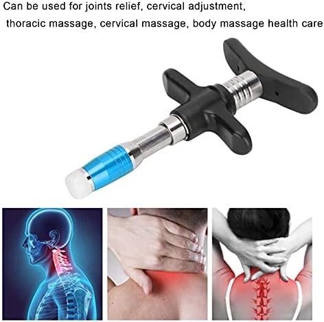 Chiropractic Adjustment Tool, 10 Levels Portable Chiropractic Adjustment Tool Scoliosis Adjuster Spine Manual Single Head Spine Massager for Muscle Relaxation(Blue)