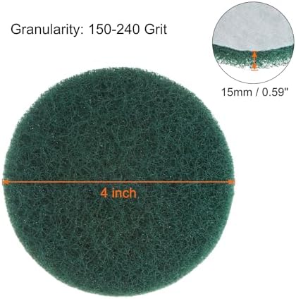HARFINGTON 8pcs Drill Power Brush 4 Inch Tile Scrubber Scouring Pads 150-240 Grit for Bathroom Kitchen Household Cleaning