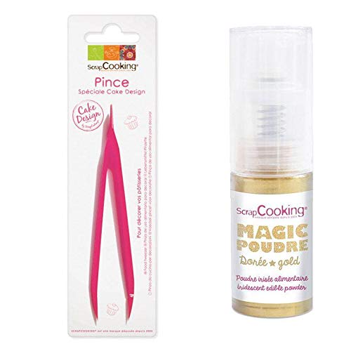 Food tweezer + Golden edible powder