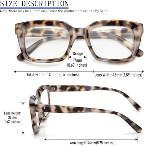 REAVEE 2 Pack Oprah Style Oversized Reading Glasses for Women Men Blue Light Blocking, Ladies Stylish Retro Square Large Computer Readers (Leopard/Tea Leopard 2.0x)