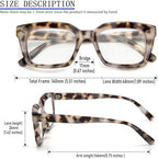 REAVEE 2 Pack Oprah Style Oversized Reading Glasses for Women Men Blue Light Blocking, Ladies Stylish Retro Square Large Computer Readers (Leopard/Tea Leopard 2.0x)
