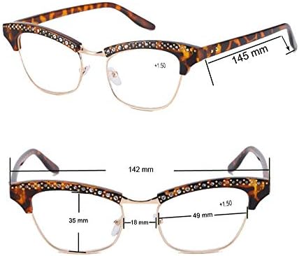 Circleperson Women Cat eye Reading glasses Rhinestone reader Vintage style