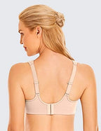 SYROKAN Women's High Impact Removable Pads Sports Bra Underwire Full Coverage Support Workout Running Bra