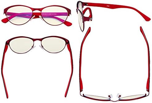 Eyekepper Computer Gaming Reading Glasses Optical Half-Rim Frame Anti Fatigue Blue Light Blocking Orange Tinted Lens