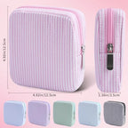 Period Bag for Teen Girls | Striped Sanitary Napkin Storage Bag | Cute Pads Pouch for Period | Menstrual Pouch for Pads, Tampons, Menstrual Cups & Panty Liners | Perfect for Travel & Daily Use