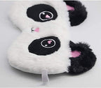 Shinywear Cute Rabbit Sleeping Eye Mask Plush Blindfold Travel Sleep Masks Super Soft Funny Eye Cover for Kids Girls and Adult (Black White Panda)
