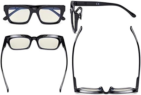 Eyekepper Ladies Computer Glasses - Blue Light Filter Readers Women - UV420 Protection Oversized Square Design Reading Eyeglasses - Black +0.50