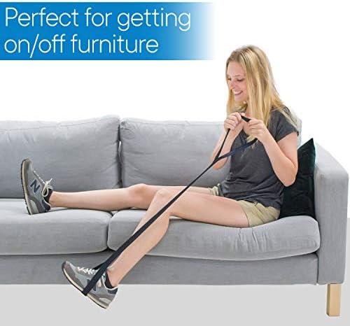 RMS Premium 35” Leg Lifter with Hand Strap & Foot Loop – Long-Term Orthopedic Daily Living Aid for Chronic Hip, Knee & Mobility Limitations