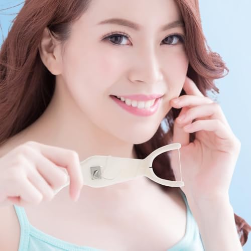 Reusable Dental Floss Holder for Adults: Portable Teeth Clean Flosser Handle Tool, Ergonomic Oral Care Rack for Waxed String and Tape, Deep Clean Comfort