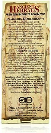 Ancient Herbals Orient Blend – 100% Natural Wild Crafted Loose Leaf Herbal Tea in a Cotton Bag | Premium – Wellness – Artisan – 50 g