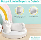 La Premura Baby Keepsake Hand Casting Kit with Shadow Box Frame - Plaster Hand Mold Baby Casting Kit for Infant Hand & Foot Molding, Perfect First Birthday, Christmas & Newborn Gifts
