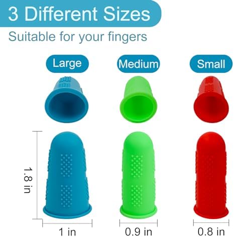 12 Pcs Silicone Hot Glue Gun Finger Caps, Anti-Slip and Reusable Silicone Thumb Protector, Finger Guard Protectors or Hot Glue Wax Rosin Resin Honey Adhesives Scrapbooking Sewing, Small, Medium, Large