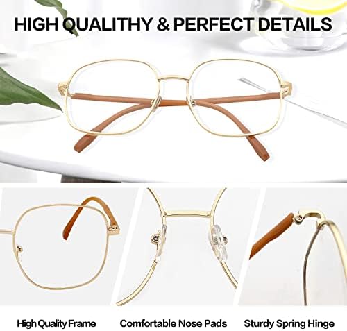 Oversized Square Reading Glasses Women Men, Large Blue Light Blocking Compuer Readers, Anti Eyestrain Eyeglasses