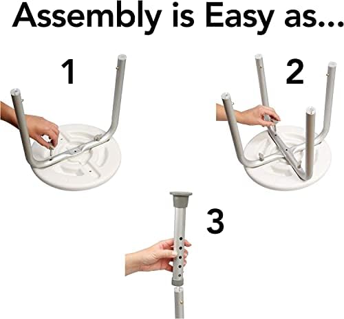 Carex Compact Shower Stool - Adjustable Height Bath Stool and Shower Seat - Aluminum Bath Seat that Supports 250lbs