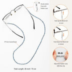 Glasses Chain for Women Eye Glasses Holders Around Neck Crystal Beaded Eyeglasses Strap Eyeglass Chain for Women