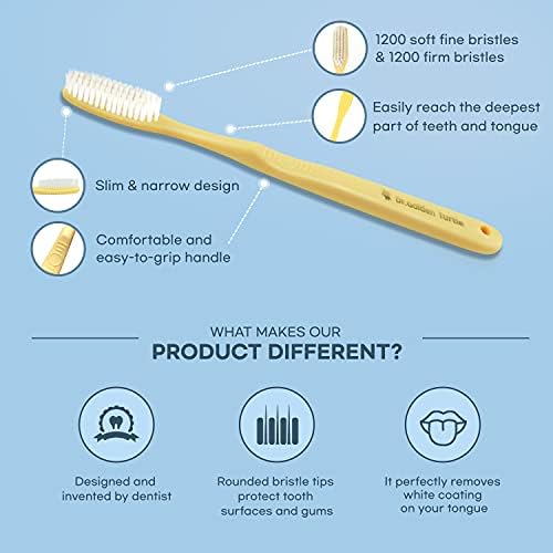 Long Head Toothbrush 4-Pack | Easy Plaque Remover | Huge Toothbrush for Adults | Medium Hard Bristles | Smoker's Choice