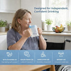 Life Healthcare Adult Drinking Cup for Elderly – 300ml Non Spill Cups – Dishwasher Safe Non-BPA Plastic Two Handled Cup for Elderly – Plastic Beakers for Adults, Disability People