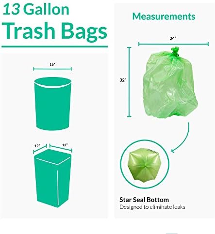 Reli. Biodegradable 13 Gallon Trash Bags | 100 Count | ASTM D6954 | Green | Eco-Friendly | Oxobiodegradable Under Certain Conditions (See Product Description)