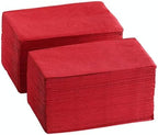 Perfectware Red Disposable Paper Dinner Napkins, 2-Ply, 8.5" x 5" Folded, 100 Count, for Weddings, Parties and Holiday Events