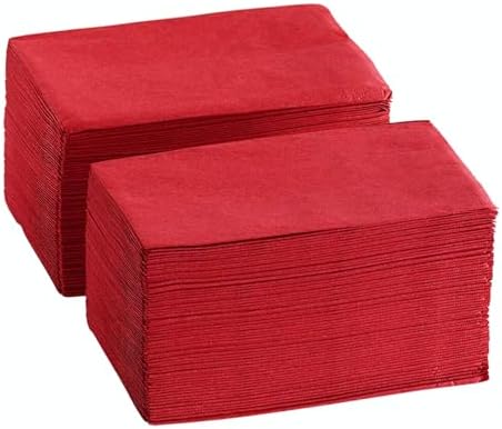 Perfectware Red Disposable Paper Dinner Napkins, 2-Ply, 8.5" x 5" Folded, 100 Count, for Weddings, Parties and Holiday Events