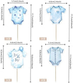 36 Pack Baby Boy Cupcake Toppers Baby Shower Cupcake Picks It's a Boy Star Cake Decorations for Kids Gender Reveal Birthday Party Supplies Blue Style 1