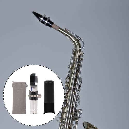 BQLZR Tenor Saxophone Mouthpiece 6# Clamp Cap Repair Kit for Jazz Pop Silver Plated