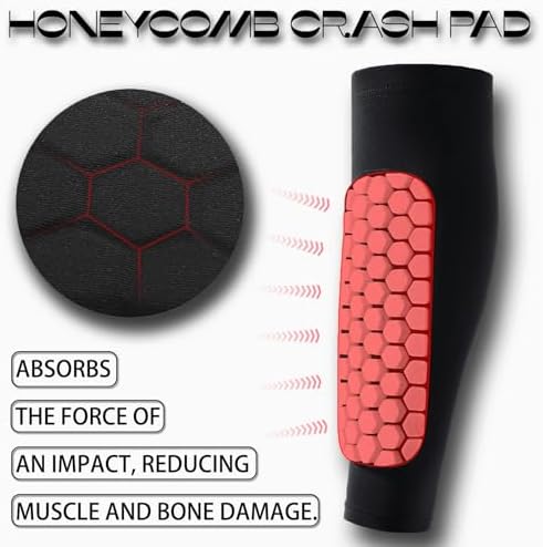 Soccer Shin Guards Shin Pads for Kids Youth Adult, Shin Guards Calf Compression Sleeve with Honeycomb Pads, Lightweight Calf Protective Gear for Football Soccer