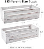 LotFancy Bathroom Decor Box, 2 Pack Wooden Toilet Paper Holder, White Toilet Storage Basket for Back of Toilet, Farmhouse Toilet Tank Topper